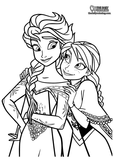 elsa frozen coloring pictures|anna elsa coloring page free.